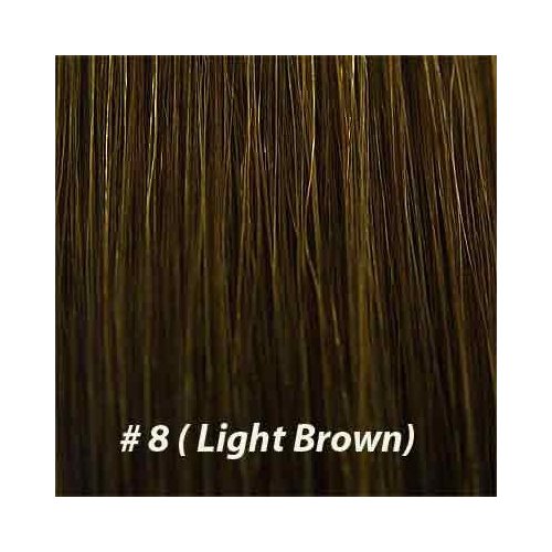 25 Strands Wavy Body Wave Micro Ring Links Locks Beads Keratin Stick I Tipped Pre Bonded Human Hair Extensions Color #8 (Light Brown)