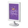 Andaz Press Royal Purple and Gold Glittering Graduation Party Collection, Framed Party Sign, Double-Sided 4x6-inch, Sweets & Treats, 1-Pack, Includes Reusable Frame