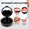 Annhua Orthodontic Retainer Case with Mirror, Mouthguard Case Small Retaniner Container Partial Denture Holder Case with Vent Holes for Night Guards, Aligner Trays, Denture - Black