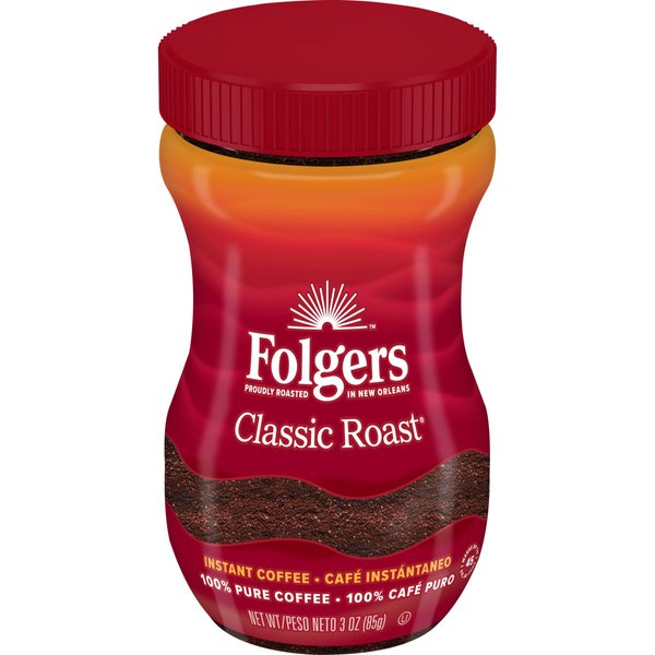 Folgers Classic Roast Instant Coffee, 3-Ounce Jar