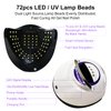 UV LED Nail Lamp with UV Gloves 72 Beads,300W Professional UV Nail Dryer Light for Gel Nails Polish/Acrylic,Fast Curing Gel X Polish Lamp with Phone Holder Smart Sensor 4 Timer,Nail Art Drying Tools
