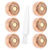 Facial Hair Remover Replacement Heads Generation 2, Double Halo Replacement Heads for Finishing Touch Facial Hair Removal for Women, 18K Gold-Plated Replacement Heads for Facial Hair Remover (6 PCS)