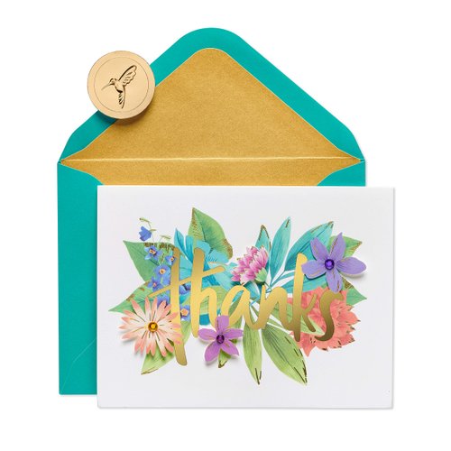 Papyrus Thank You Cards with Envelopes, Botanical Floral (8-Count)
