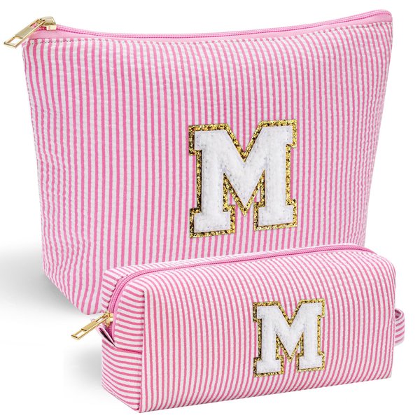 YOOLIFE Christmas Gifts for Girls Teen Girl - Pink Preppy Makeup Bag Best Friend Birthday Gifts Teacher Gifts for Women Wedding Gifts Bridesmaid Gifts Daughter Teacher Wife Gifts Teen Girl Gifts M