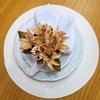 Maison Charlo Set of 4 Caramel Lilies Flower Napkin Rings for Special Occasions: Valentine's, Easter, Mother's Day, Thanksgiving, Christmas, Weddings, and Gatherings