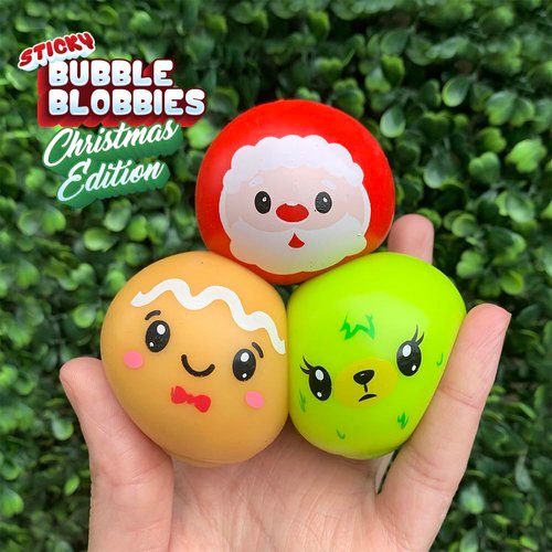 Top Trenz Sticky Bubble Blobbies - Squishy Fidget Toys for Kids. Cool Pack of Glow Toy for Boys & Girls. Small Sensory Ball For Stress Relief. Classroom Fidget Toy, Party Favors & Prizes.(XMAS 2 pack)