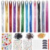50Inch Tinsel Hair Extensions Kit with Tools 12Colors 2400 Strands Sparkling Shiny Hair Tinsel Kit for Women Girl For Christmas New Year(50 Inch, 12 colors+tools kit)