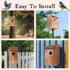Bird Houses for Outside with Metal Predator Guard for Bluebird Wren Swallow Finch, Carbonized Wooden Nesting Boxes for Outdoor, Sturdy Bird House,Easy to Clean