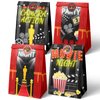 HaPiBiDesign Movie Night Party Favor Bags - 24 Pcs Movie Night Party Candy Bags with Stickers - Movie Night Goodie Gift Treat Bags - Movie Night Themed Birthday Party Supplies