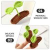 FRCOLOR 4PCS Bean Sprout Hair Clips Braided Hair Clips Woolen Knitting Hairpins Bean Sprouts Clips Funny Headwear for Women Girls Hair Accessories