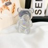 Htppzjr Bear Transparent Mobile Phone Grip Stand Finger Stand Easy Installation Smooth 3D Laser Phone Folding Cute Accessories Grips