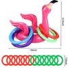 Camlinbo 15 Pcs Inflatable Flamingo Pool Toys Ring Toss Pool Game, Flamingos Luau Party Decor Hawaiian Beach Toys Carnival Outdoor Luau Party Games Party Supplies for Kids Adults Family