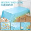 Blue Birthday Decorations for Boys Girls,Light Blue Birthday Party Decorations,Blue Fringe Curtain Happy Birthday Banner Tablecloth Paper Pom Poms Blue Sand White Gold Balloons (Blue Birthday Kit 1)