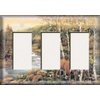 SnazzySwitch Decorative Light Switch Cover Plate - Deer Creek - Triple Rocker (Three Decora) Switch Or Outlet