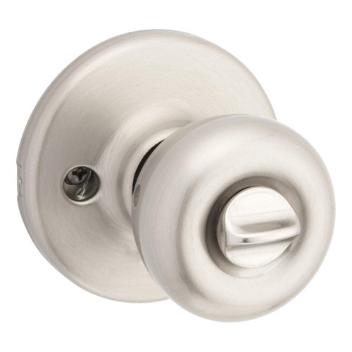 Kwikset Tylo Entry Door Knob with Lock and Key, Secure Keyed Handle Exterior, Front Entrance and Bedroom, Satin Nickel, Pick Resistant SmartKey Rekey Security and Microban