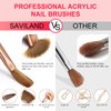 Saviland 7PCS Acrylic Nail Brush Set: Rose Gold Acrylic Brushes for Acrylic Application Acrylic Powder Acrylic Nail Kit Nail Brushes for Nail Art Acrylic Nail Salon Size#4/6/8/10/12/14/16