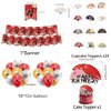 Japanese Party Decorations Folding Fans Party Decorations Folding Fans Birthday Party Supplies Includes Chinese Japanese Folding Fans Birthday Banner, Cake Topper, Cupcake Toppers, Balloons