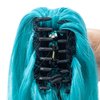 SWACC 28-Inch Long Straight Claw Clip Ponytail Extensions Synthetic Hair Extensions Ponytail Jaw Clip Hair Pieces for Women (Teal Blue)