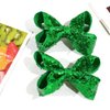 2 PCS 4 Inch Sequins Hair Bows Alligator Hair Clip Hair Barrettes Accessories for Women Teens Girls Kids (Green)