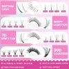 Geeneiya Lash Clusters Kit Individual Lash Extension Kit DIY Multi-type D Curl Cluster Eyelash Extension Kit with Bottom Lashes, Waterproof Lash Bond and Seal Glue, Lash Tweezers (30D, 480PCS)