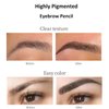 Eyebrow Pencil, Microblading Eyebrow with 4-Fork Tip Magic Brow Tattoo Pencil for Women, Waterproof, Long Lasting Eyebrow Makeup (Light coffee)