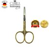 Camila Solingen CS01 Safety Tip Baby Nail Scissors for Manicure and Pedicure Grooming Scissors for Toddler Nail Care, Hypoallergenic Gold Plated Scissors. Made of Stainless Steel in Solingen, Germany