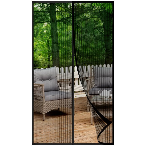 METAONLY Magnetic Screen Door Fits Door Size 32" x 80", Actual Screen Size 34" x 81", Screen Door Mesh,Door Screen Magnetic Closure for Patio Door Enjoy Air Fresh-Black