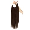 Sunny Wire Hair Extensions Brown Fish Line Hair Extensions Chocolate Brown Invisible Wire Human Hair Extensions Brown Short Hairpiece Extensions Human Hair Brown Hair Extensions 80G 12Inch