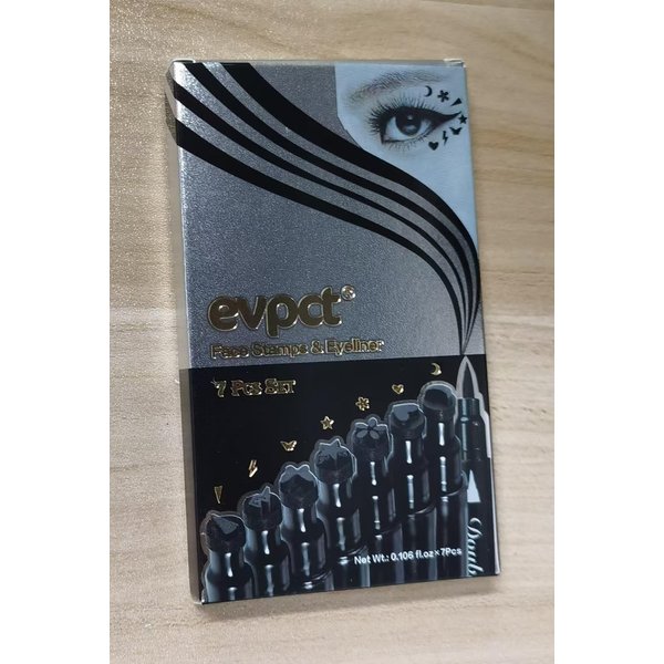 evpct 7Pcs Winged Wing Colored Eyeliner Stamps, Multi-Shape Eyeliner (02 purple cloud & brown eye & red sun & black cross & green leaf & blue smile & pink Ankh, 7 count (pack of 1))