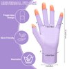 chemotex UV Nail Gloves, Professional UPF50+ Protection UV Gloves for Gel Manicures, Art Skin Care UV Gloves for Gel Nail Lamp, Fingerless Gloves for Protect Hands from Harm, Purple