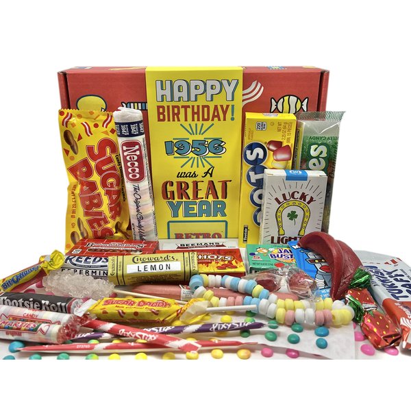 RETRO CANDY YUM ~ 1956 68th Birthday Gift Box Nostalgic Mix from Childhood for 68 Year Old Man or Woman Born 1956 Jr