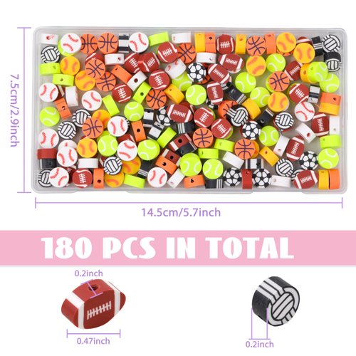 GMMA 180 Pcs Polymer Clay Beads for Bracelets Charms Making Pony Beads Shapes for Friendship Bracelets Spacer Beads Supplies for DIY Bracelet Earring Necklace Jewelry Making (Colorful Balls)