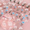 5D Embossed Flowers Nail Stickers for Acrylic Nails, 6 Sheets Engraved Flower Nail Decals Spring Summer Nail Art Accessories French Tips Nail Designs Adhesive Flower Butterfly Nail Stickers for Women