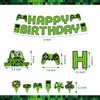Green Video Game Party Supplies 201Pcs Gamer Gaming Party Decoration For Boys Birthday Party Table Cover, Plates, Cups, Napkins, Utensils, Hanging Swirls, Birthday Banner, Cupcake, Topper Cake