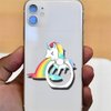 SOKPEWWM 3pcs Cell Phone Ring Holder,Universal 360°Adjustable Lovely Rainbow Running Unicorn Phone Case Finger Grip Stand Holder Compatible with iPhone 15/14&Galaxy S24/S23 (3pcs Unicorn)