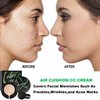 Mushroom Head Air Cushion CC Cream Foundation,QIUFSSE Mushroom Head Foundation BB Cream Makeup Foundation Concealer Brighten Long-lasting Oil Control and Moisturizing-Natural