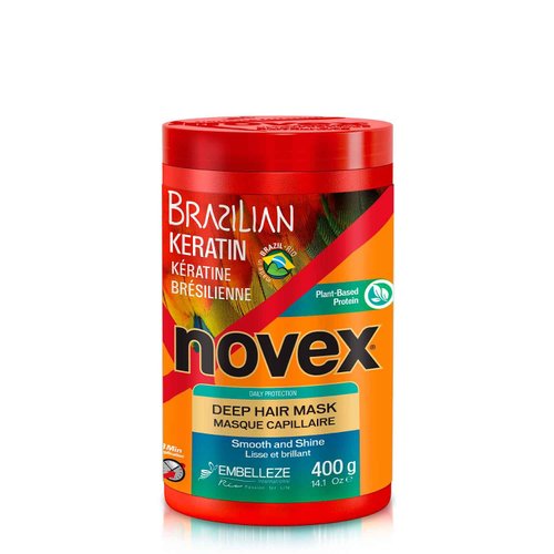 NOVEX Brazilian Keratin Hair Mask, 14 Oz - Reconstructive Keratin, Frizz control & Damage Repair