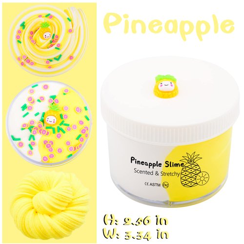 Yellow Pineapple Butter Slime,Butter Slime Kit for Girls and Boys,DIY Slime Toys for Kids,Soft & Non-Sticky,Stress Relief Toy for Boys and Girls, Birthday Gifts.