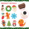 Blueweenly 84 Pcs DIY Wood Christmas Craft Magnets Set for Kids Christmas Day Craft Christmas Wooden Ornaments Unfinished Wood Slices in 9 Styles Wooden Ornaments to Paint Christmas Crafts for Kids