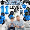11th Video Game Birthday Party Decoration Balloons Game on Party Supplies Set Include Happy Birthday Banner Foil Balloon Latex Balloon Ideal for Kids Boys Party Room Indoors Outdoor Activities Decor