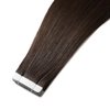 QingChang Tape in Hair Extensions Human Hair Single Donor Hair Healthy Natural Invisible Seamless Longlasting #2 Dark Brown 12" 20pcs 30g
