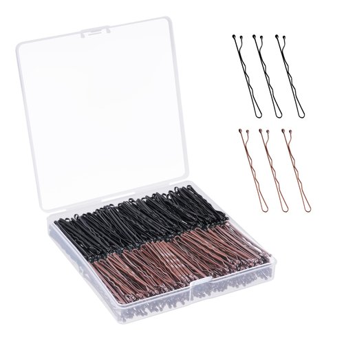 360 Pcs Hair Bobby Pins, 2 Inch Secure Hold Bobby Pins Black and Bobby Pins Brown Hair with Storage Box for All Hair Types, Bobbie Pins for Women, Girls