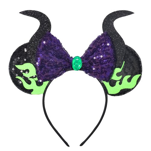 Halloween Headbands Mouse Ears Headband with Sequin Bow Devil Horn Glitter Hairbands for Women Girls, Halloween Holiday Headwear Hair Accessories Cosplay Costume Princess Party Decorations 1PCS