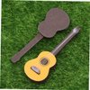 EXCEART 4 Pcs Wooden Miniature Guitar Miniature Wooden Instrument Desktop Wooden Miniatures Micro Landscape Statue DIY Miniature Guitar 1:12 Dollhouse Guitar Electric Guitar Figure Bamboo