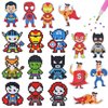 SHOWERRING 5D DIY Diamond Art Stickers Kits for Kids,Cartoon Gem Digital Art Painting Stickers Mosaic Craft Kit (Super Hero)