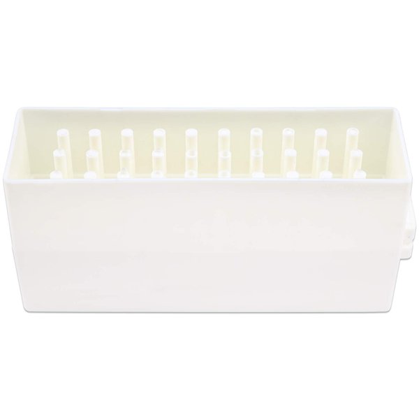 PANA Nail Drill Bit Holder Stand Display Organizer- Dust Proof Storage Container Box Case Tools for Home Use or Nail Salon - (30 Holes, White)