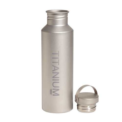 Vargo Titanium Water Bottle with Ti Lid | 100% Titanium Construction | 650 ml Capacity | Weighs 3.9 ounces