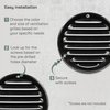 Vent Systems 4" Inch Black Soffit Vent Cover - Pack of 5 - Round Air Vent Louver - Grill Cover - Built-in Insect Screen - HVAC Vents for Bathroom, Home Office, Kitchen