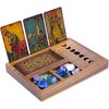 Curawood Tarot Card Holder Box for More Immersive Readings - 3 Tarot Card Stand & Crystal Holder - Moon Phase Design Tarot Display Deck Holder & Crystal Tray - Witchcraft Decor - Wiccan Altar Supplies