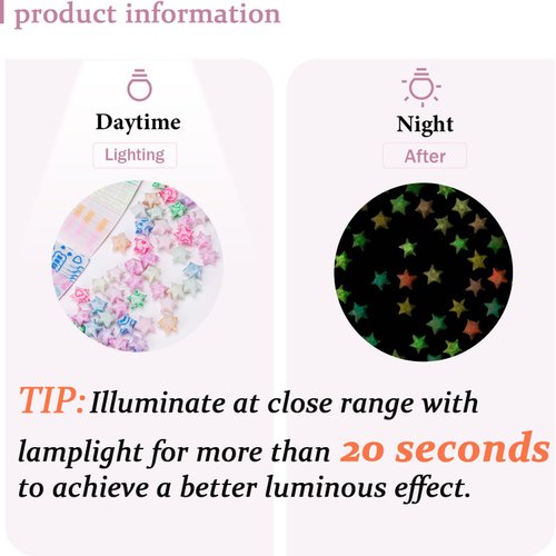 Qunrwe Luminous Star Origami Paper Strips 210 Sheets Heart-Pattern Paper Lucky Stars Decoration Papers for Kids DIY Handmade Crafts,School Folding Star Origami Teaching-10 Colors(Glows in The Dark)